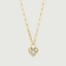 Moissanite Heart Lock Charm Necklace