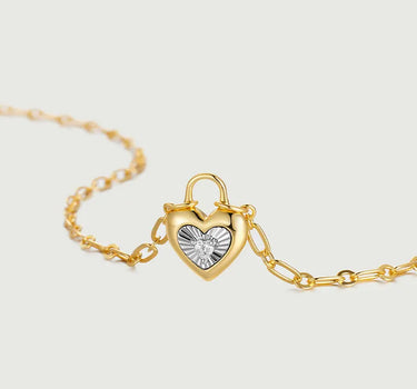 Moissanite Heart Lock Charm Necklace - obyjewelry