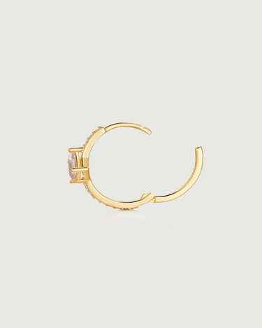 Moissanite Hoop Earrings with Morganite-obyjewelry