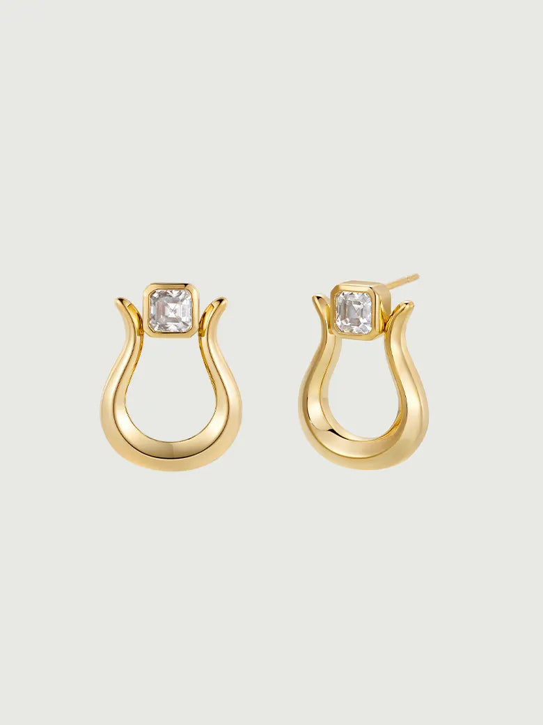 Moissanite Lyre Earrings