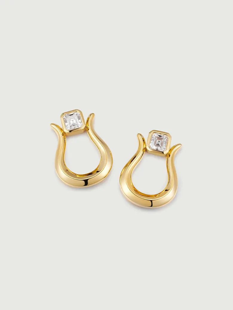 Moissanite Lyre Earrings