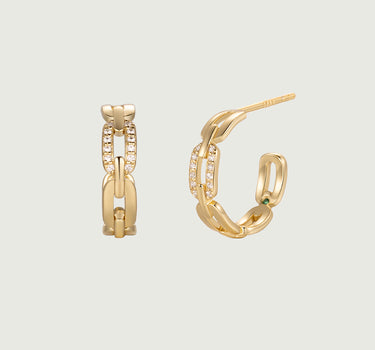 Moissanite Marine Hoop Earrings