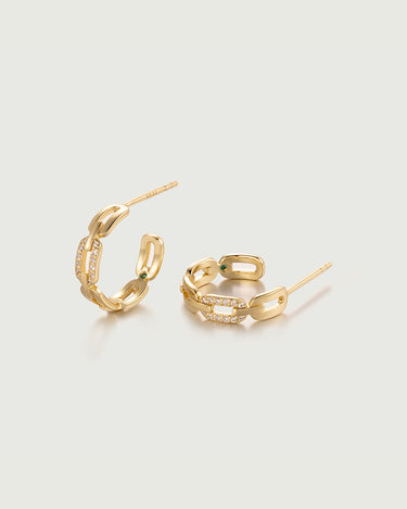 Moissanite Marine Hoop Earrings