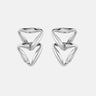 Moissanite Overlapped Silver Triangle Earrings