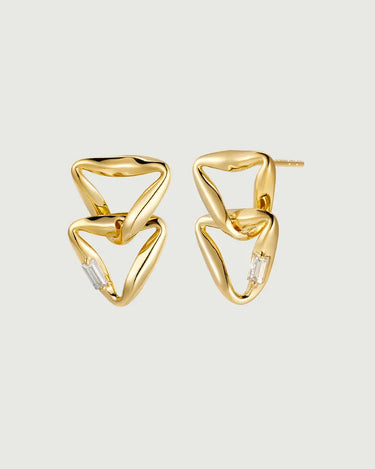 Moissanite Overlapped Triangle Earrings-obyjewelry