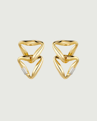 Moissanite Overlapped Triangle Earrings-obyjewelry