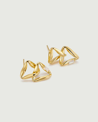 Moissanite Overlapped Triangle Earrings-obyjewelry