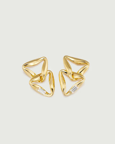 Moissanite Overlapped Triangle Earrings-obyjewelry
