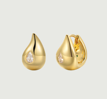 Moissanite Teardrop Hoop Earrings-obyjewelry