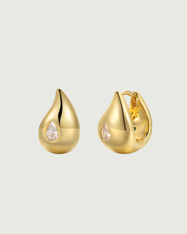 Moissanite Teardrop Hoop Earrings-obyjewelry