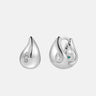 Moissanite Teardrop Silver Hoop Earrings