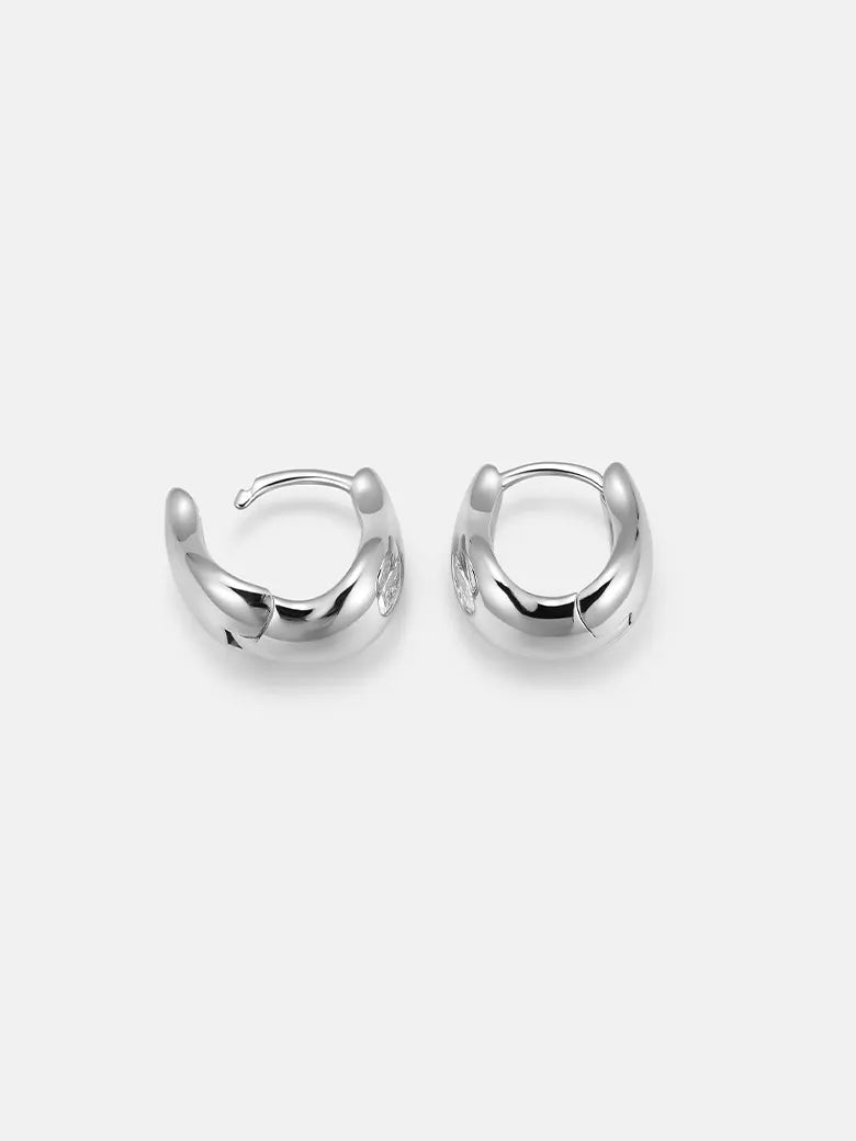 Moissanite Teardrop Silver Hoop Earrings