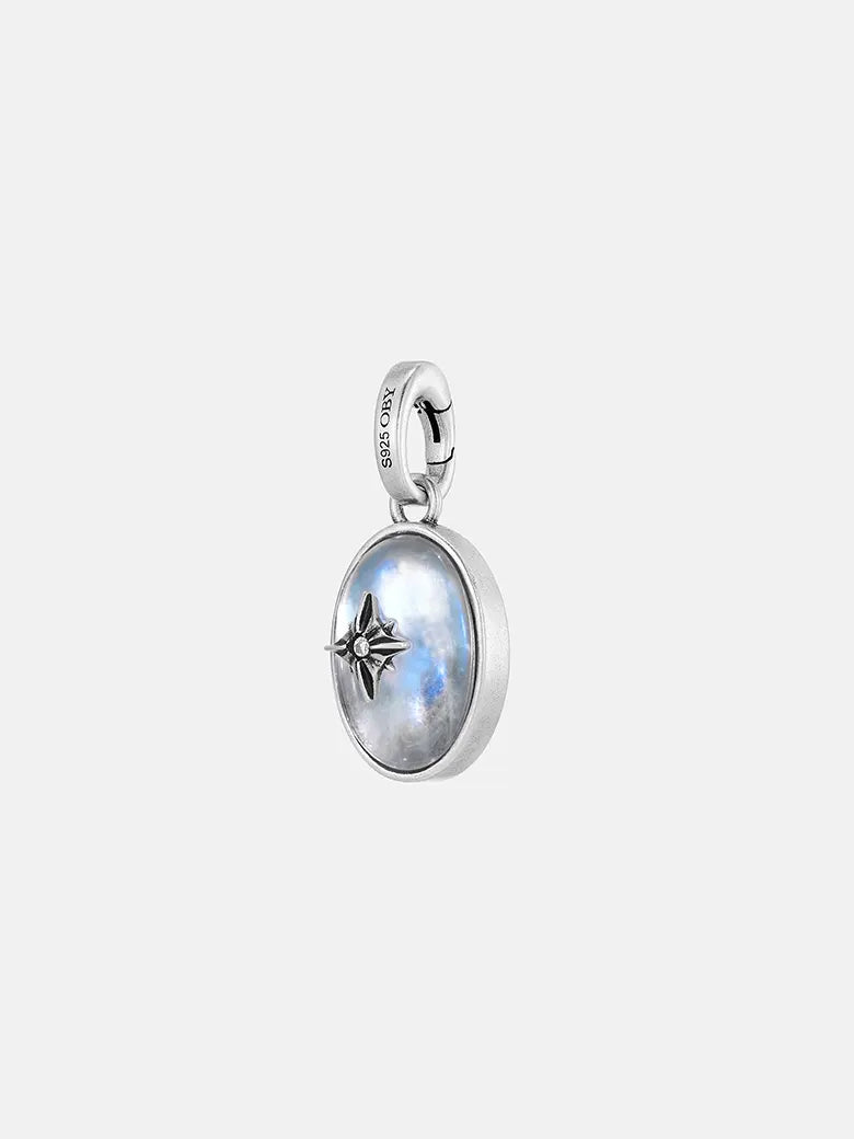 Moonstone Signature Silver Charm