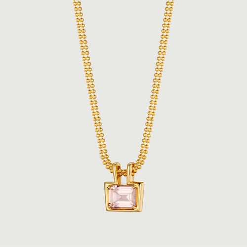 Morganite Double Beaded Necklace