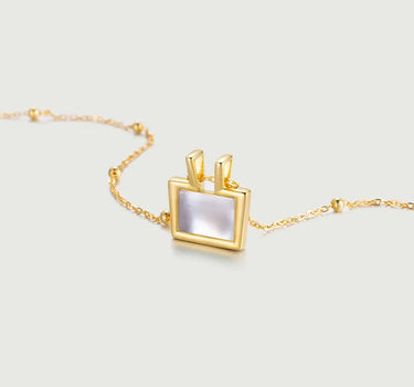 Mother of Pearl Charm Necklace-obyjewelry