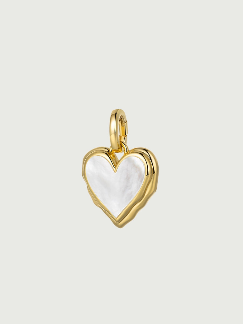 Mother of Pearl Heart Pendant Charm
