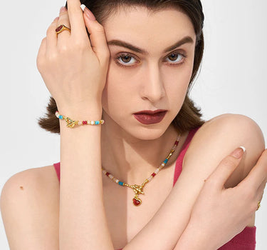 freedom Multi Gemstone Nugget Beaded Bracelet