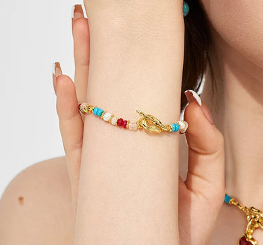 freedom Multi Gemstone Nugget Beaded Bracelet