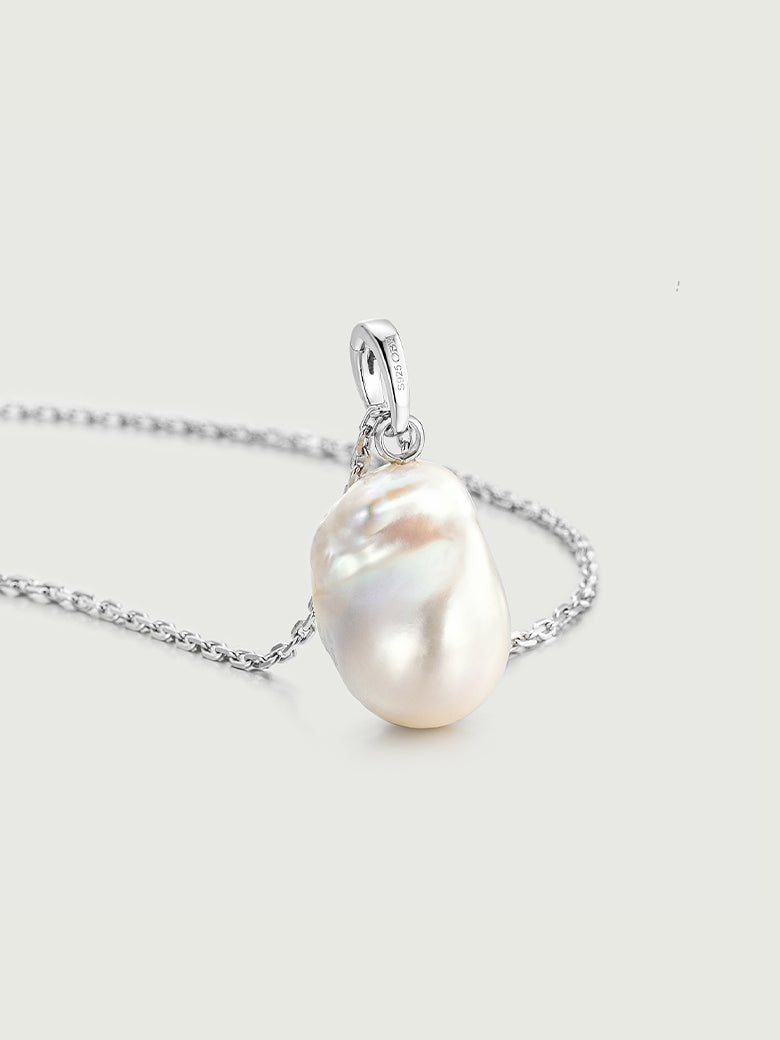 Natural Baroque Pearl Silver Pendant Charm