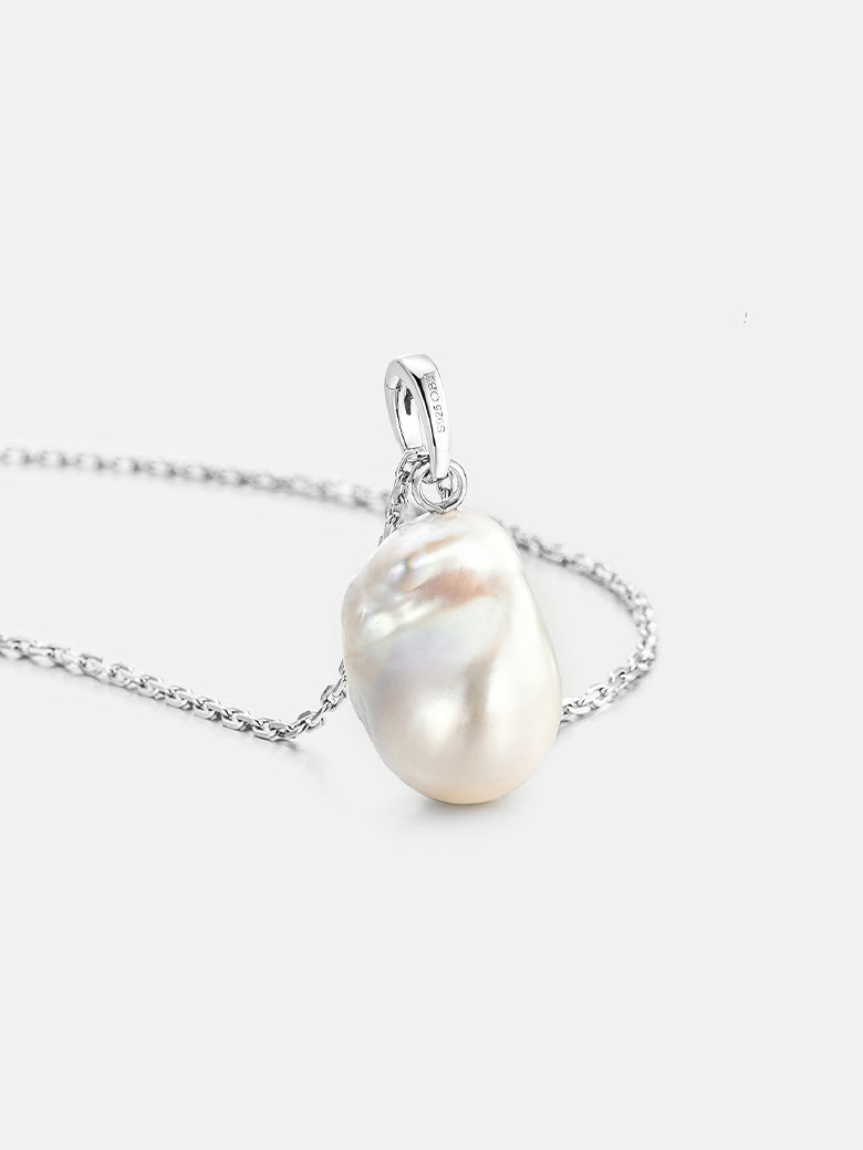 Natural Baroque Pearl Silver Pendant Charm