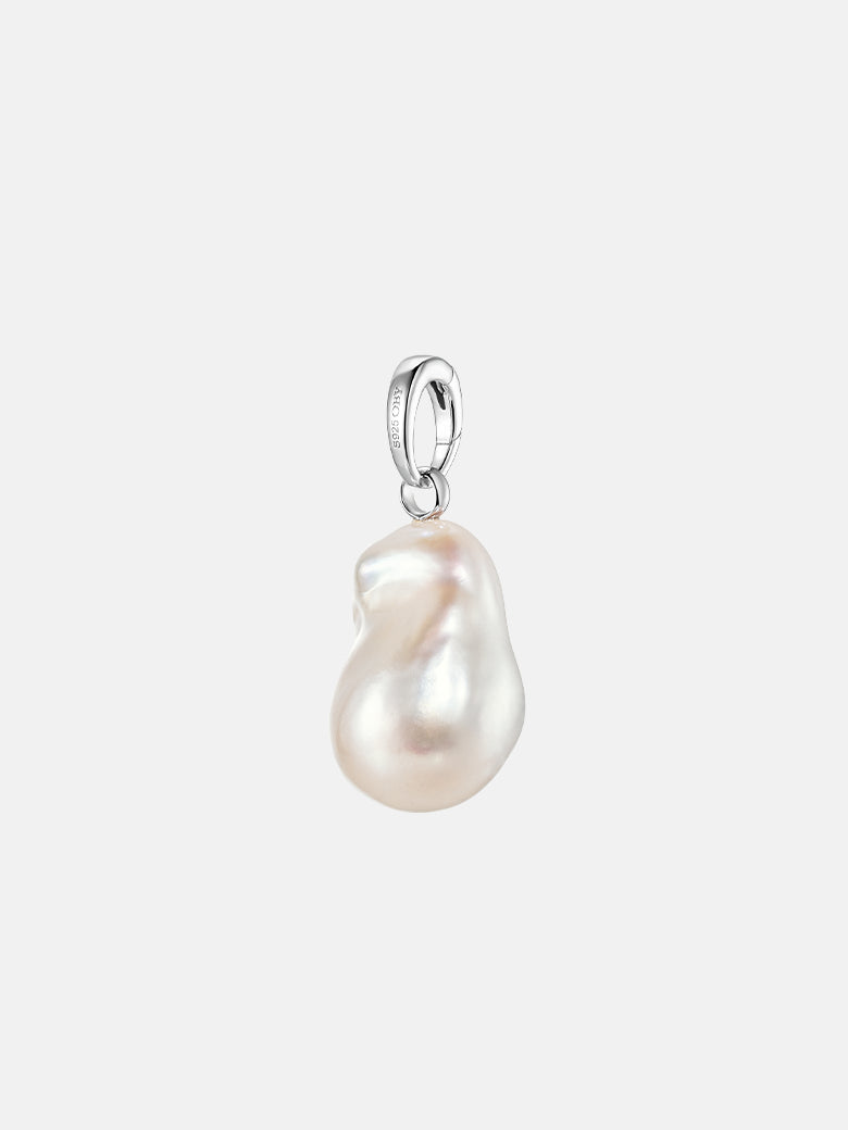 Natural Baroque Pearl Silver Pendant Charm