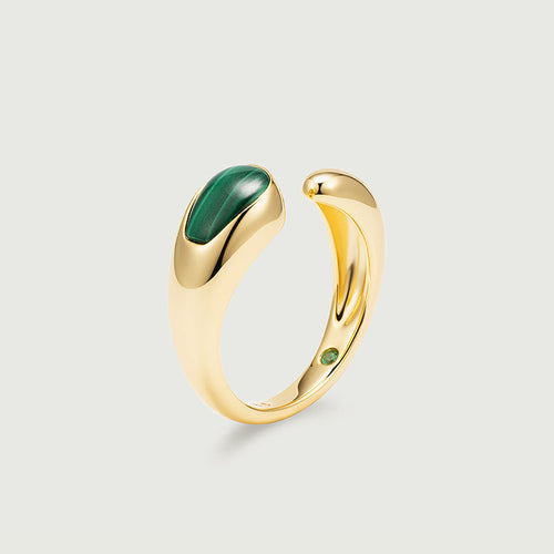 Natural Malachite Open Ring