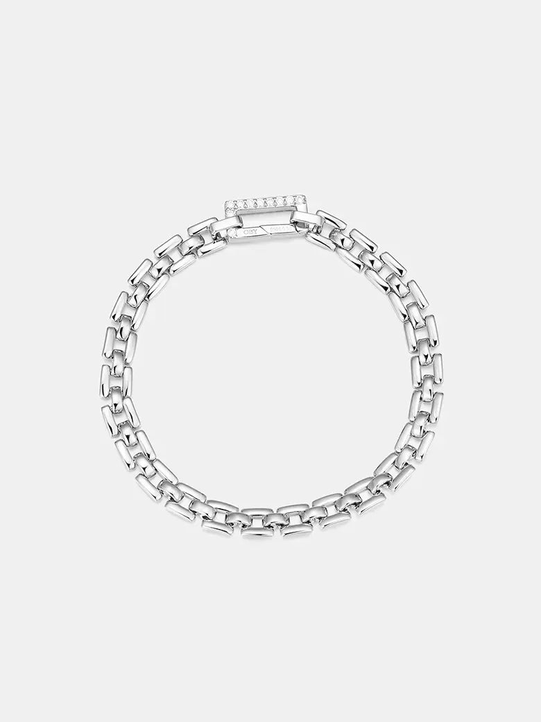 OBY Panther Link Chain Silver Bracelet