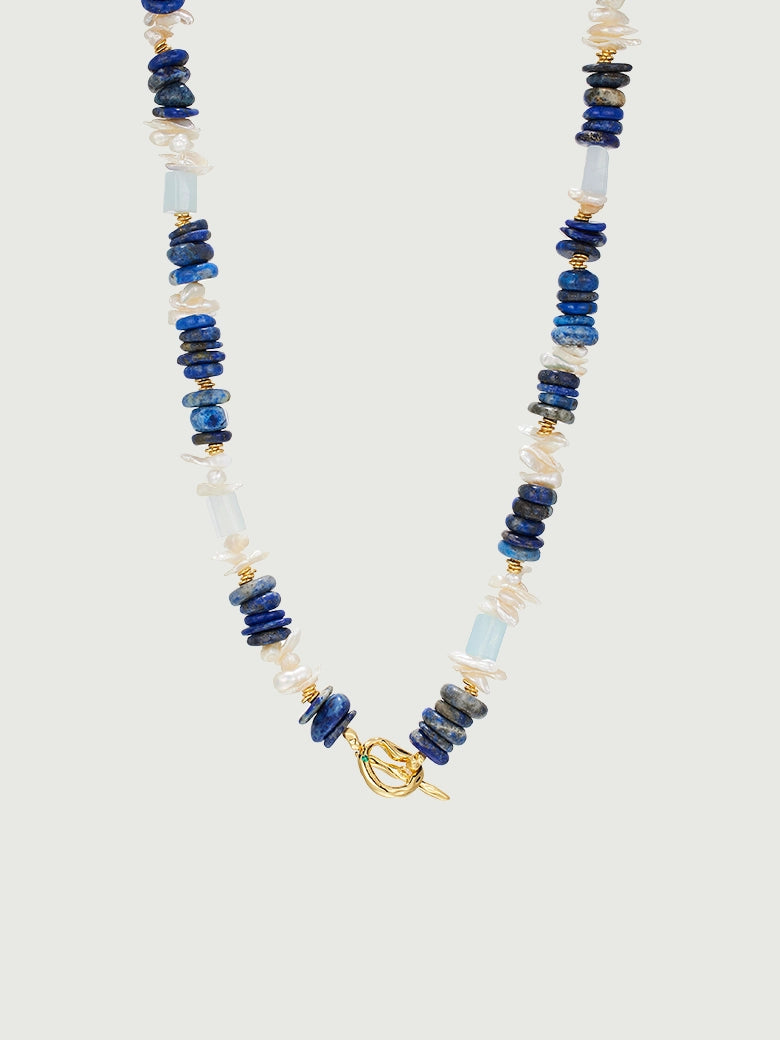 Oceanic Gemstone Beaded Necklace