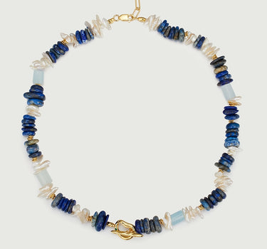 Oceanic Gemstone Beaded Necklace