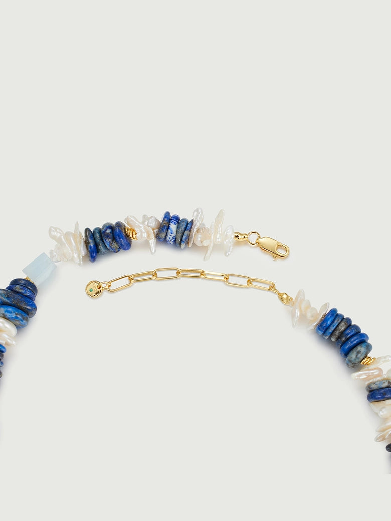 Oceanic Gemstone Beaded Necklace