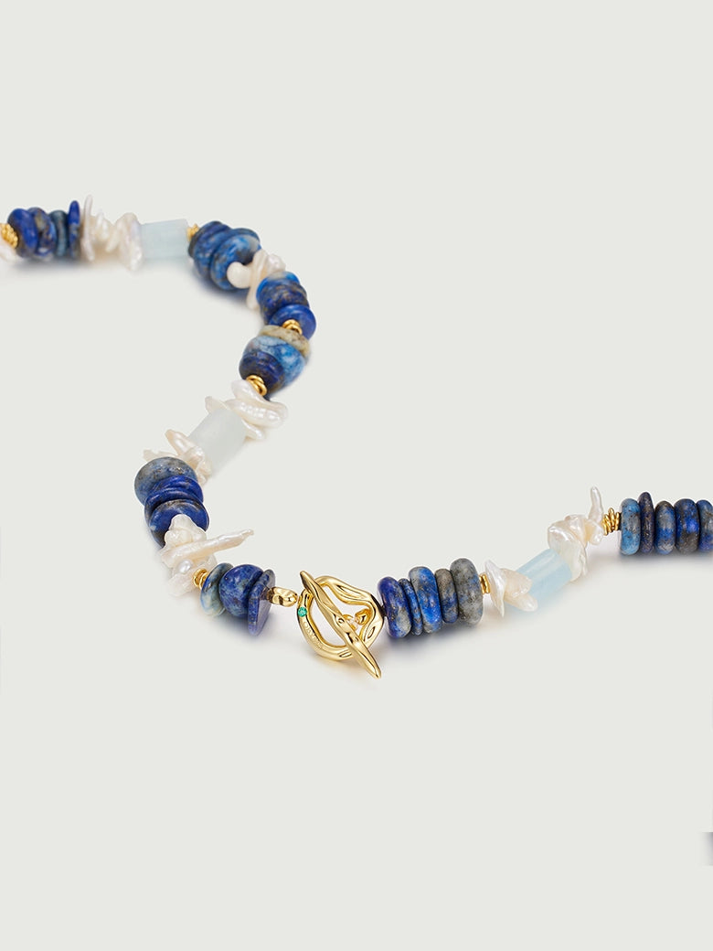 Oceanic Gemstone Beaded Necklace