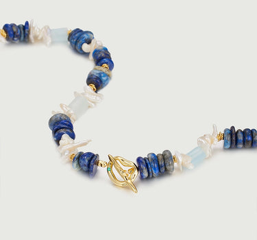 Oceanic Gemstone Beaded Necklace