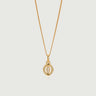 Oculus Diamond Charm Necklace featuring a circular charm in polished gold with a diamond detail.