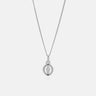 Oculus Diamond Silver Charm Necklace featuring a minimalist sculptural pendant in sterling silver.