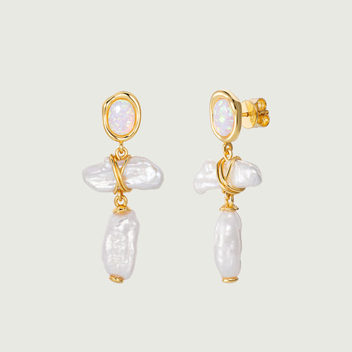 Opal Pearl Drop Earrings