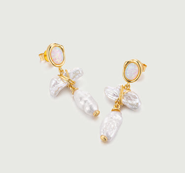 Opal Pearl Drop Earrings