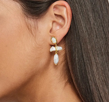 Opal Pearl Drop Earrings