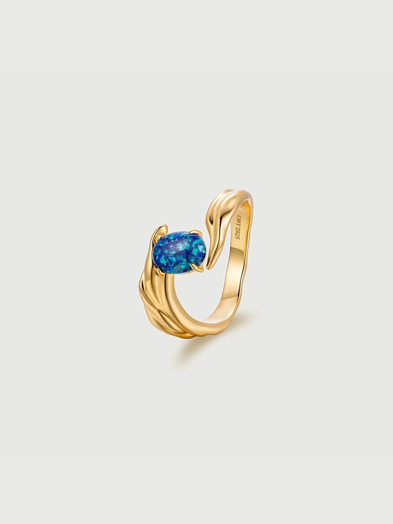 Opal Texture Open Ring