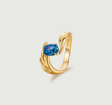 Opal Texture Open Ring