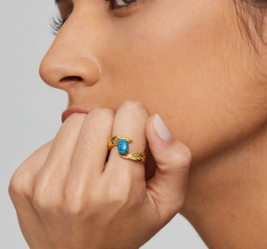 Opal Texture Open Ring