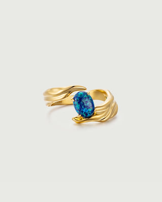 Opal Texture Open Ring