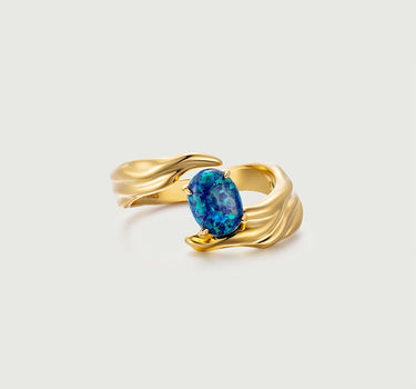 Opal Texture Open Ring