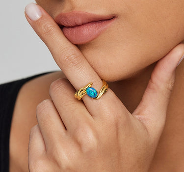 Opal Texture Open Ring