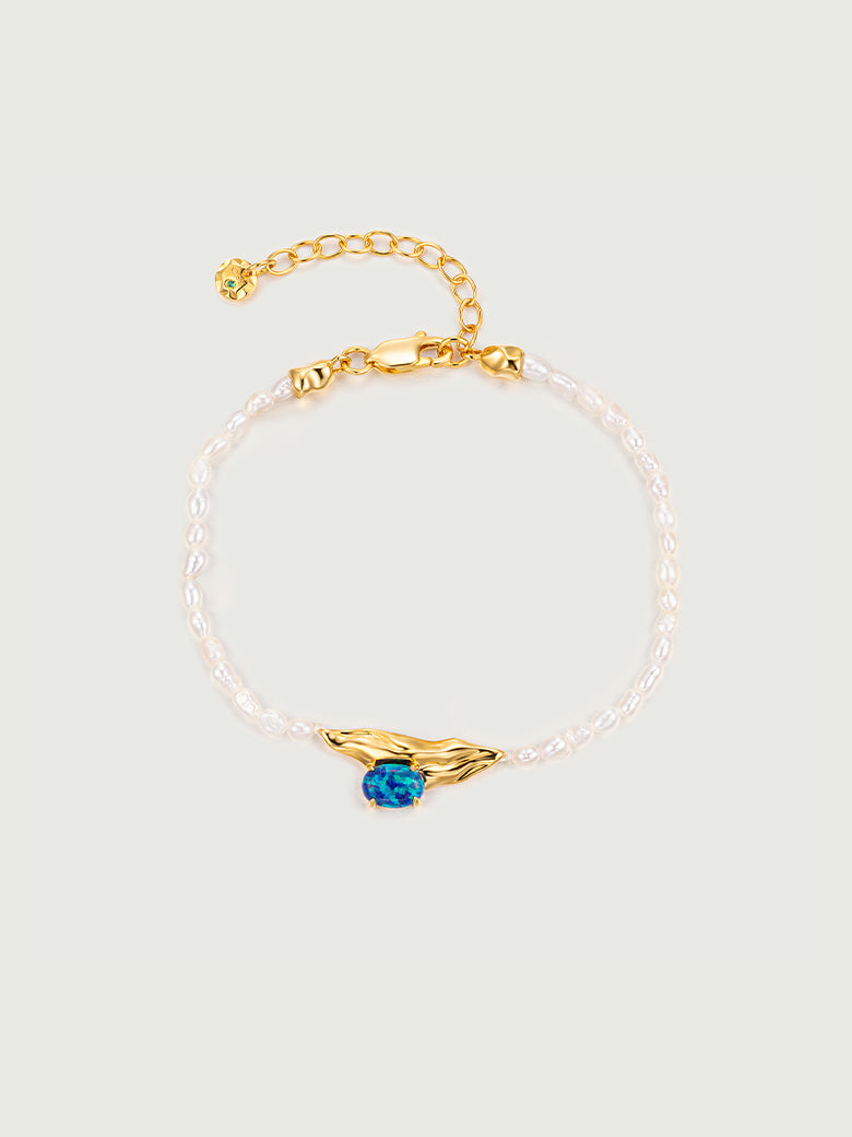 Opal Texture Pearl Beaded Bracelet
