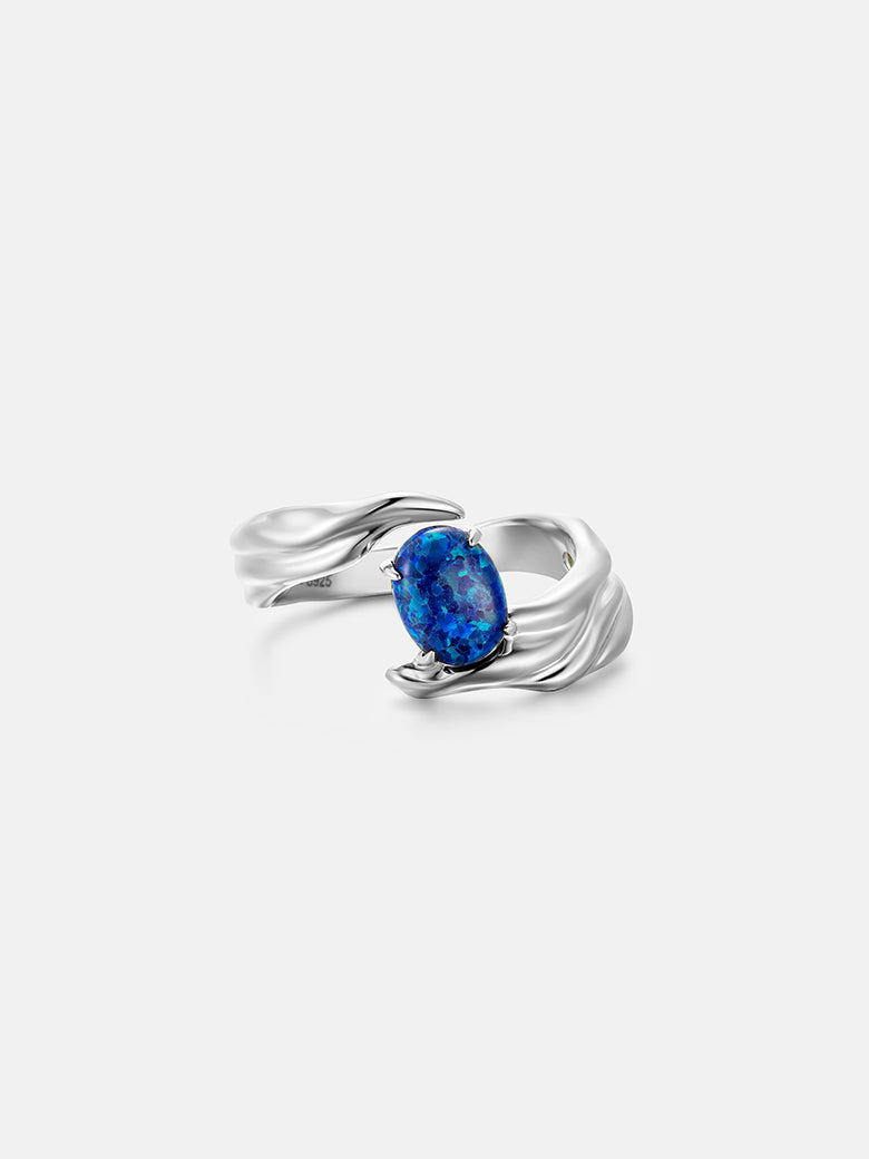Opal Texture Silver Ring