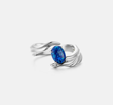 Opal Texture Silver Ring