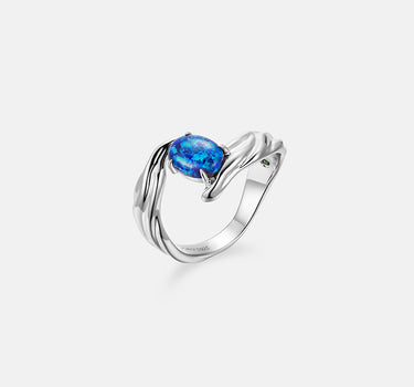 Opal Texture Silver Ring