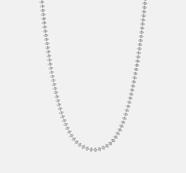 Oval Bead Silver Necklace-obyjewelry