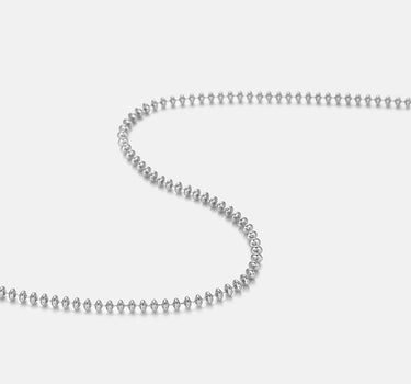 Oval Bead Silver Necklace-obyjewelry