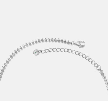Oval Bead Silver Necklace-obyjewelry